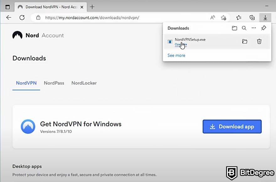 Как использовать Binance в США: загрузка NordVPN.