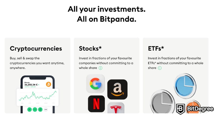 Ulasan Bitpanda exchange: Berbagai cryptocurrency yang didukung.