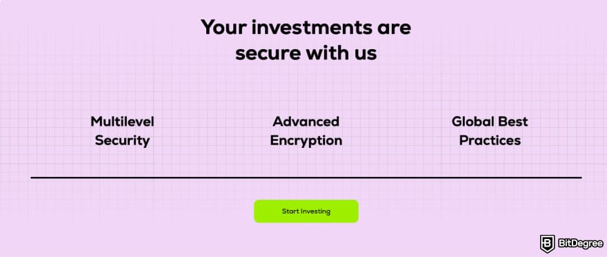 Обзор CoinSwitch: скриншот описания функций безопасности CoinSwitch.
