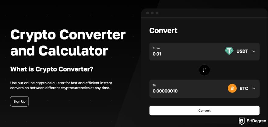 Reseña Cryptomus: Herramienta Convert de Cryptomus.
