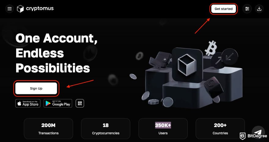 Reseña Cryptomus: Registrándose en la plataforma.