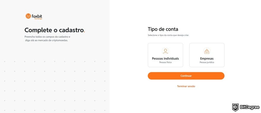 Обзор Foxbit: типы аккаунтов.