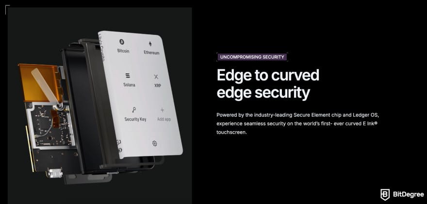 Ledger Stax review: edge to curved edge security.