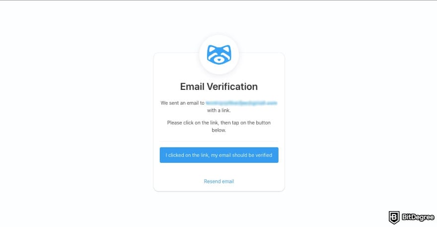 Обзор Shakepay: проверка email.